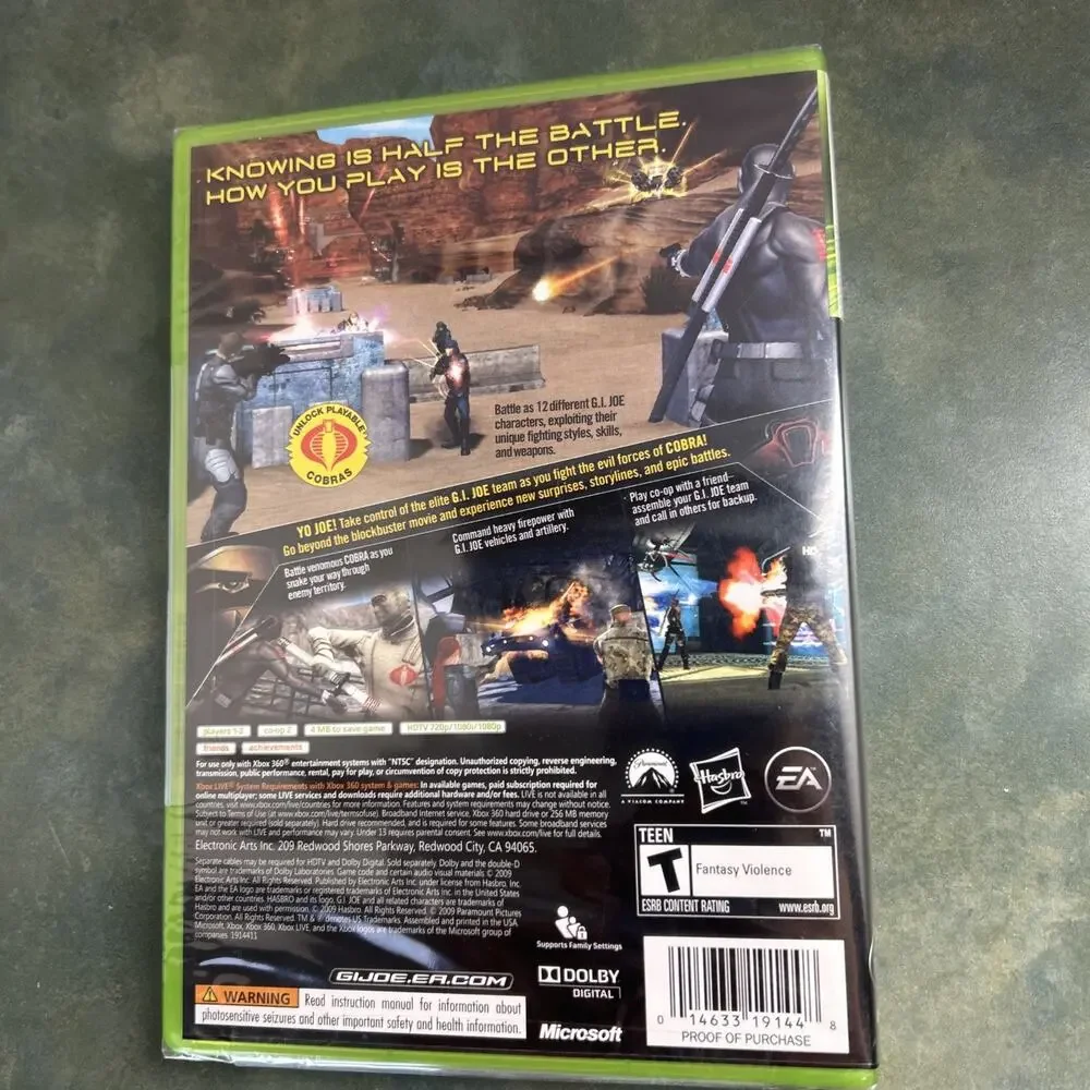 G.I. Joe The Rise of Cobra Xbox 360 New Sealed Original Shrink Wrap READ GI Joe